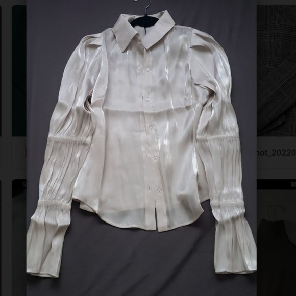 Fancy Long Sleeve Satin Shirt - Picture 3 of 4